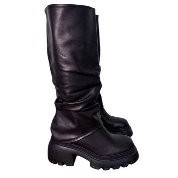 Free People Lana Lug Sole Foldover Boots NEW Black Size 10 - Picture 5 of 10